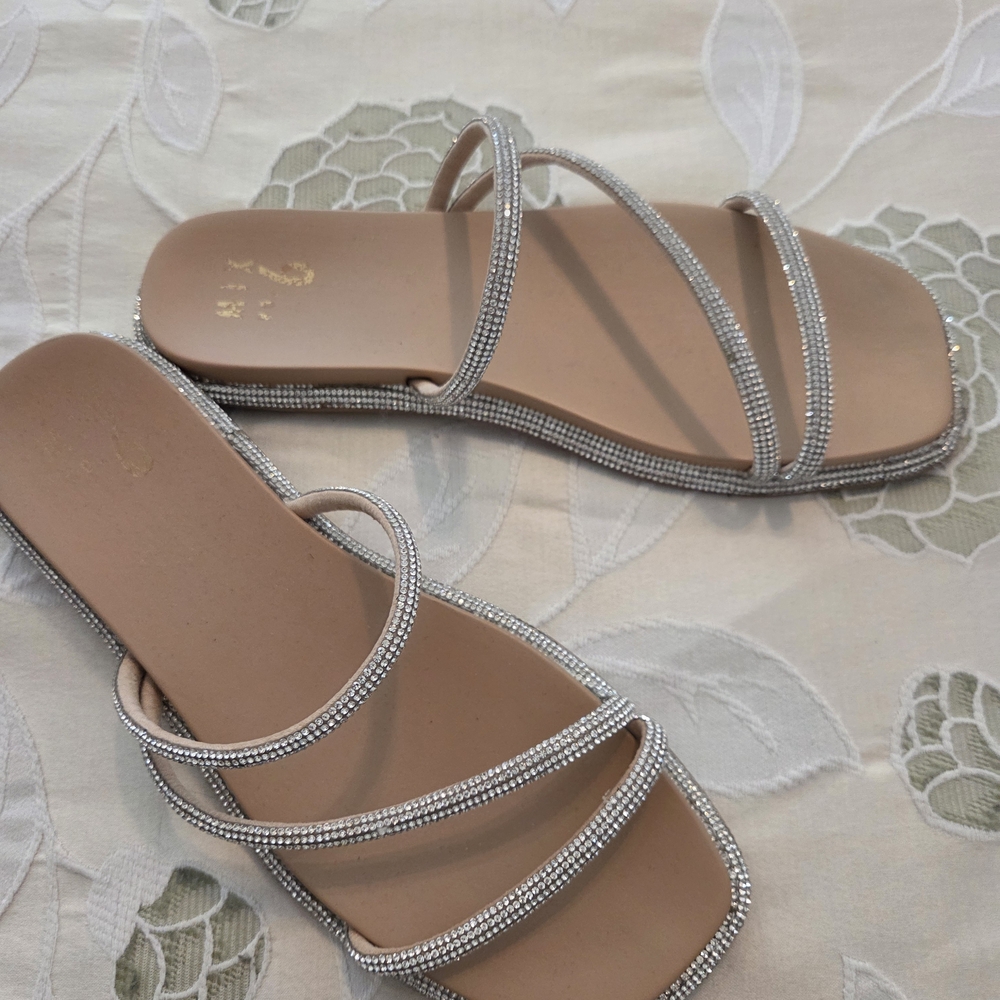 Mix No. 6 Tan Sandals with Silver Straps